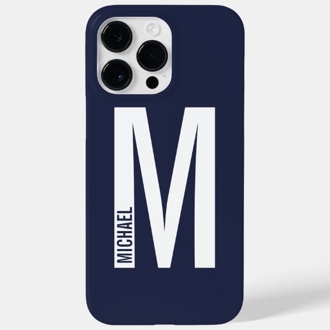 Modernes Personalisiertes Fettmonogramm und Name Case-Mate iPhone Hülle (Rückseite)