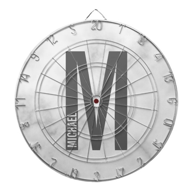 Modernes Personalisiertes Fettmonogramm und Name Dartscheibe (vorne)