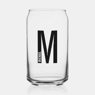 Modernes Personalisiertes Fettmonogramm und Name Dosenglas