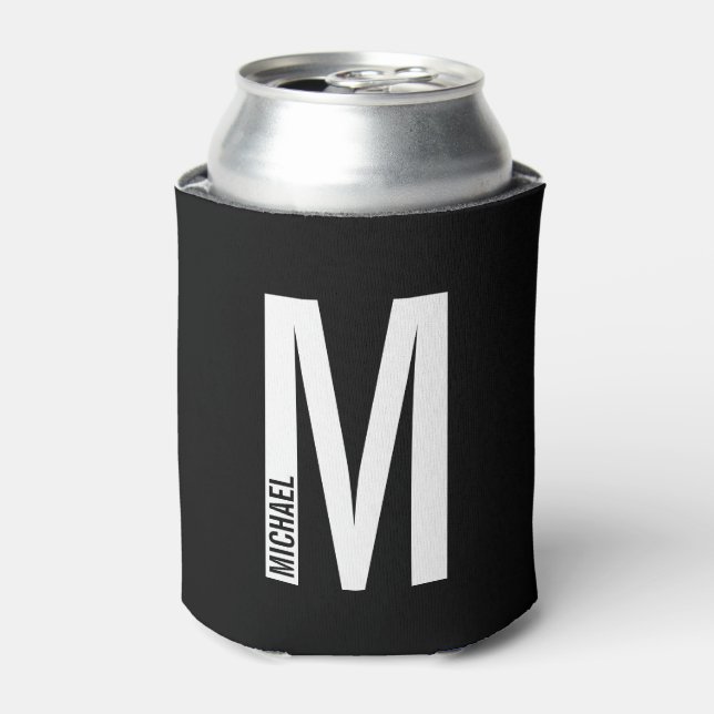 Modernes Personalisiertes Fettmonogramm und Name Dosenkühler (Kanne Vorderseite)