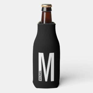 Modernes Personalisiertes Fettmonogramm und Name Flaschenkühler