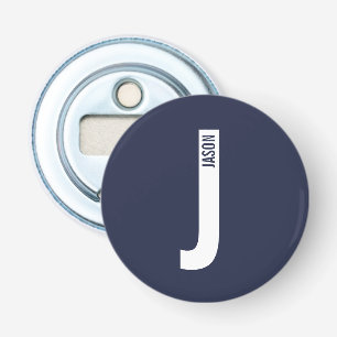 Modernes Personalisiertes Fettmonogramm und Name Flaschenöffner