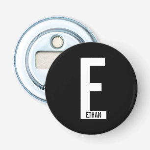 Modernes Personalisiertes Fettmonogramm und Name Flaschenöffner