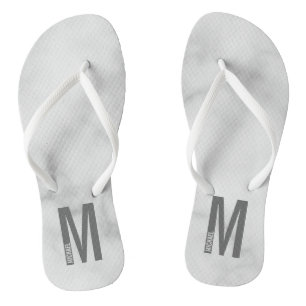 Modernes Personalisiertes Fettmonogramm und Name Flip Flops