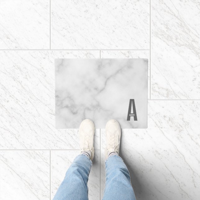 Modernes Personalisiertes Fettmonogramm und Name Fußmatte (Indoor)