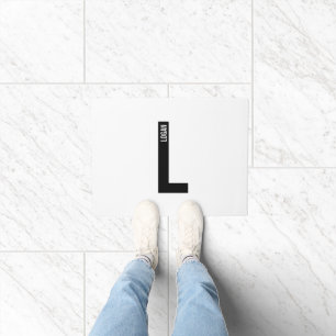 Modernes Personalisiertes Fettmonogramm und Name Fußmatte