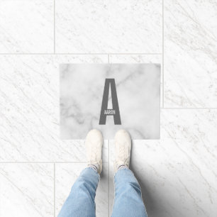 Modernes Personalisiertes Fettmonogramm und Name Fußmatte