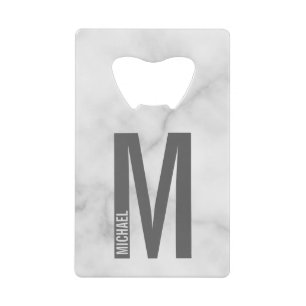 Modernes Personalisiertes Fettmonogramm und Name Geldbeutel Flaschenöffner