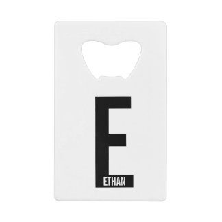 Modernes Personalisiertes Fettmonogramm und Name Geldbeutel Flaschenöffner