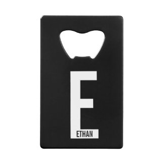Modernes Personalisiertes Fettmonogramm und Name Geldbeutel Flaschenöffner