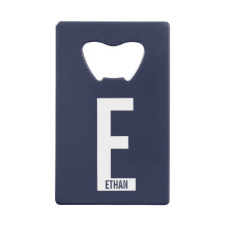Modernes Personalisiertes Fettmonogramm und Name Geldbeutel Flaschenöffner