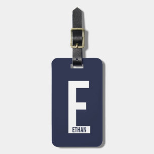 Modernes Personalisiertes Fettmonogramm und Name Gepäckanhänger
