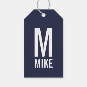 Modernes Personalisiertes Fettmonogramm und Name Geschenkanhänger