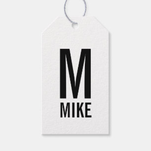 Modernes Personalisiertes Fettmonogramm und Name Geschenkanhänger