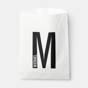 Modernes Personalisiertes Fettmonogramm und Name Geschenktütchen