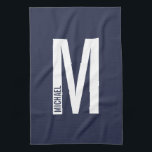 Modernes Personalisiertes Fettmonogramm und Name Geschirrtuch<br><div class="desc">Modernes Monogram Design mit personalisiertem Monogramm-Buchstaben "M" und Namen im modernen fett formatierten Sans Serif Schriftart Stil.</div>