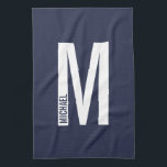 Modernes Personalisiertes Fettmonogramm und Name Geschirrtuch<br><div class="desc">Modernes Monogram Design mit personalisiertem Monogramm-Buchstaben "M" und Namen im modernen fett formatierten Sans Serif Schriftart Stil.</div>