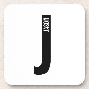 Modernes Personalisiertes Fettmonogramm und Name Getränkeuntersetzer
