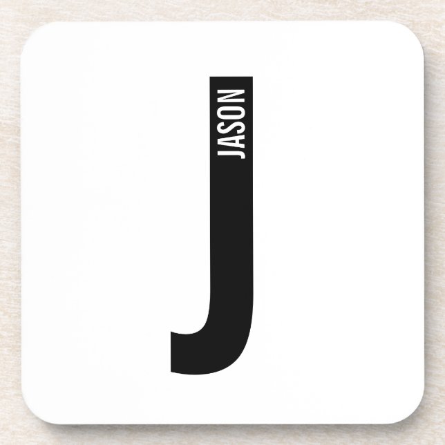 Modernes Personalisiertes Fettmonogramm und Name Getränkeuntersetzer (Vorderseite)