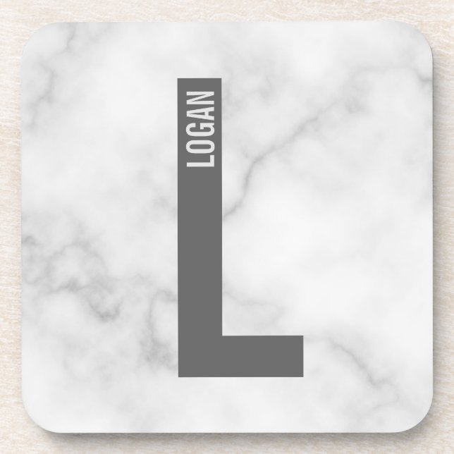 Modernes Personalisiertes Fettmonogramm und Name Getränkeuntersetzer (Vorderseite)