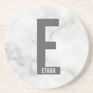 Modernes Personalisiertes Fettmonogramm und Name Getränkeuntersetzer