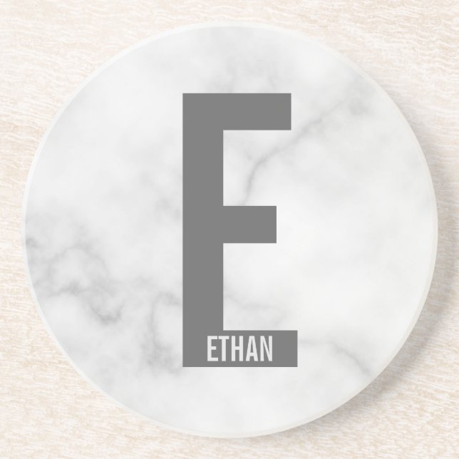 Modernes Personalisiertes Fettmonogramm und Name Getränkeuntersetzer (Vorne)