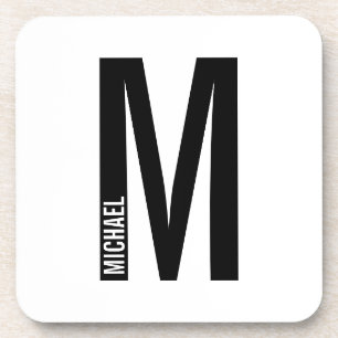 Modernes Personalisiertes Fettmonogramm und Name Getränkeuntersetzer