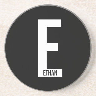 Modernes Personalisiertes Fettmonogramm und Name Getränkeuntersetzer
