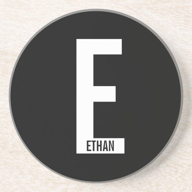Modernes Personalisiertes Fettmonogramm und Name Getränkeuntersetzer (Vorne)