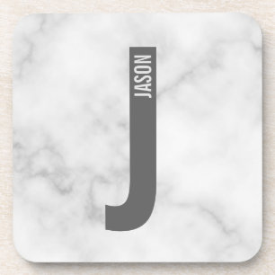 Modernes Personalisiertes Fettmonogramm und Name Getränkeuntersetzer