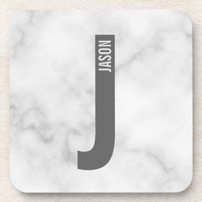 Modernes Personalisiertes Fettmonogramm und Name Getränkeuntersetzer (Vorderseite)