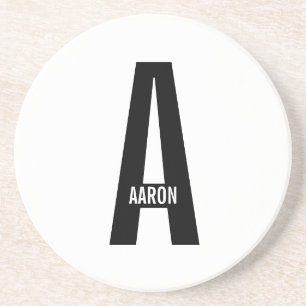 Modernes Personalisiertes Fettmonogramm und Name Getränkeuntersetzer