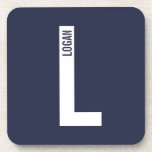 Modernes Personalisiertes Fettmonogramm und Name Getränkeuntersetzer<br><div class="desc">Modernes Monogram Design mit personalisiertem Monogramm-Buchstaben "L" und Namen im modernen fett formatierten Sans Serif Schriftart Stil. Perfektes Geschenk für ihn,  Vatertagsgeschenk,  Trauzeuge Geschenk und vieles mehr.</div>