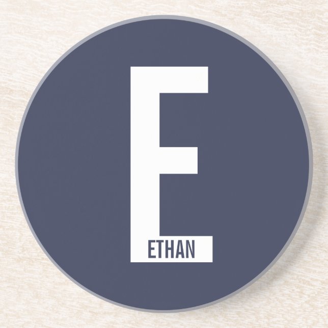 Modernes Personalisiertes Fettmonogramm und Name Getränkeuntersetzer (Vorne)