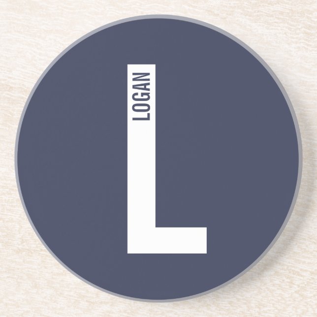 Modernes Personalisiertes Fettmonogramm und Name Getränkeuntersetzer (Vorne)