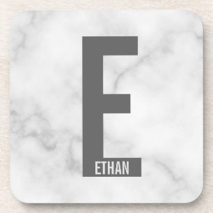 Modernes Personalisiertes Fettmonogramm und Name Getränkeuntersetzer