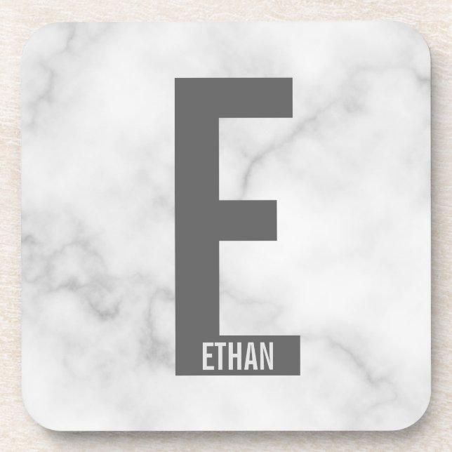Modernes Personalisiertes Fettmonogramm und Name Getränkeuntersetzer (Vorderseite)