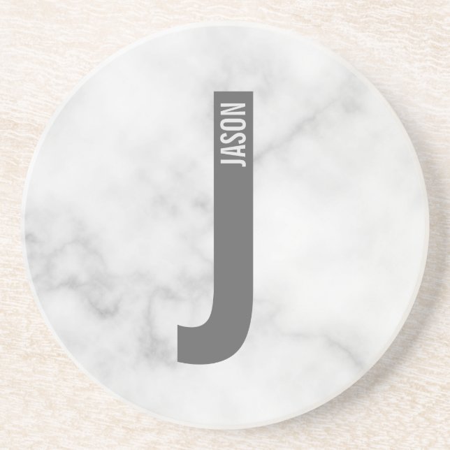 Modernes Personalisiertes Fettmonogramm und Name Getränkeuntersetzer (Vorne)