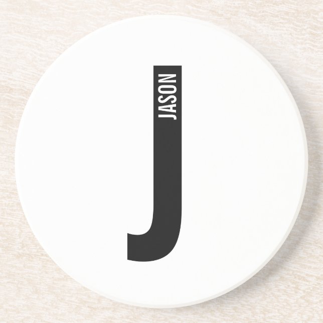 Modernes Personalisiertes Fettmonogramm und Name Getränkeuntersetzer (Vorne)