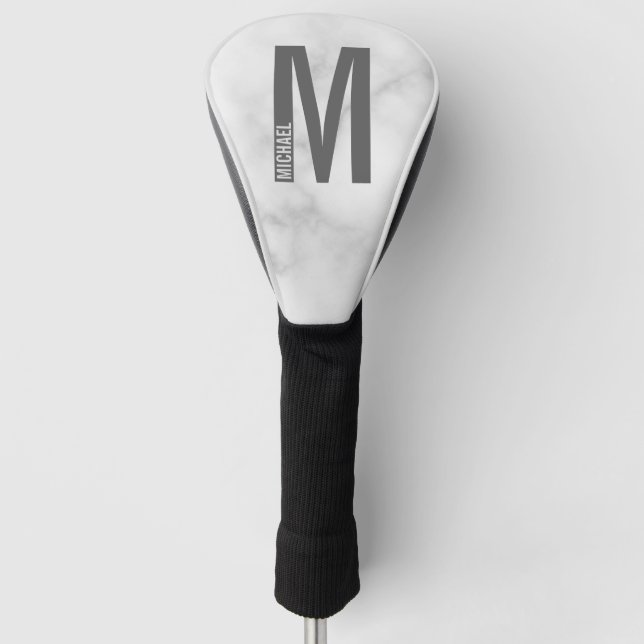 Modernes Personalisiertes Fettmonogramm und Name Golf Headcover (Vorderseite)