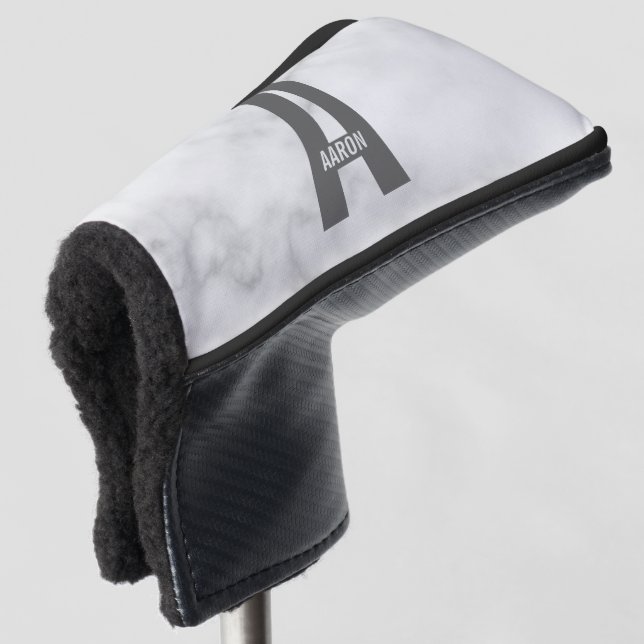 Modernes Personalisiertes Fettmonogramm und Name Golf Headcover (3/4 Vorderseite)