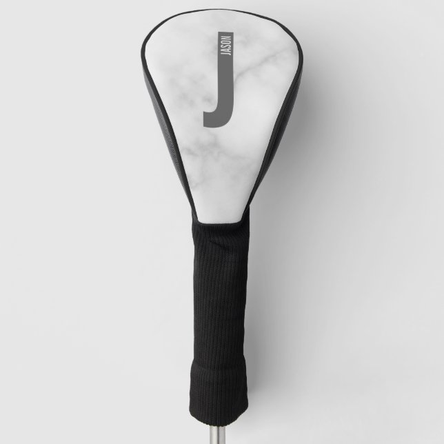Modernes Personalisiertes Fettmonogramm und Name Golf Headcover (Vorderseite)