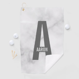 Modernes Personalisiertes Fettmonogramm und Name Golfhandtuch