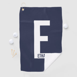 Modernes Personalisiertes Fettmonogramm und Name Golfhandtuch