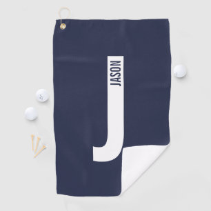 Modernes Personalisiertes Fettmonogramm und Name Golfhandtuch