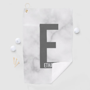 Modernes Personalisiertes Fettmonogramm und Name Golfhandtuch