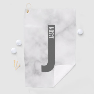 Modernes Personalisiertes Fettmonogramm und Name Golfhandtuch