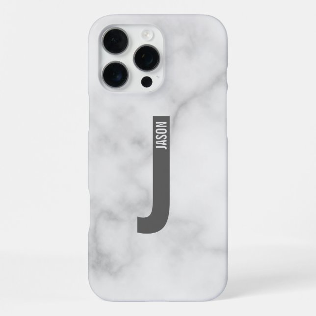 Modernes Personalisiertes Fettmonogramm und Name iPhone Hülle (Rückseite)