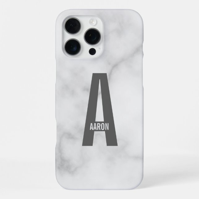 Modernes Personalisiertes Fettmonogramm und Name iPhone Hülle (Rückseite)