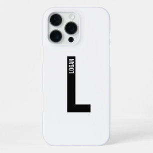 Modernes Personalisiertes Fettmonogramm und Name iPhone 16 Pro Max Hülle
